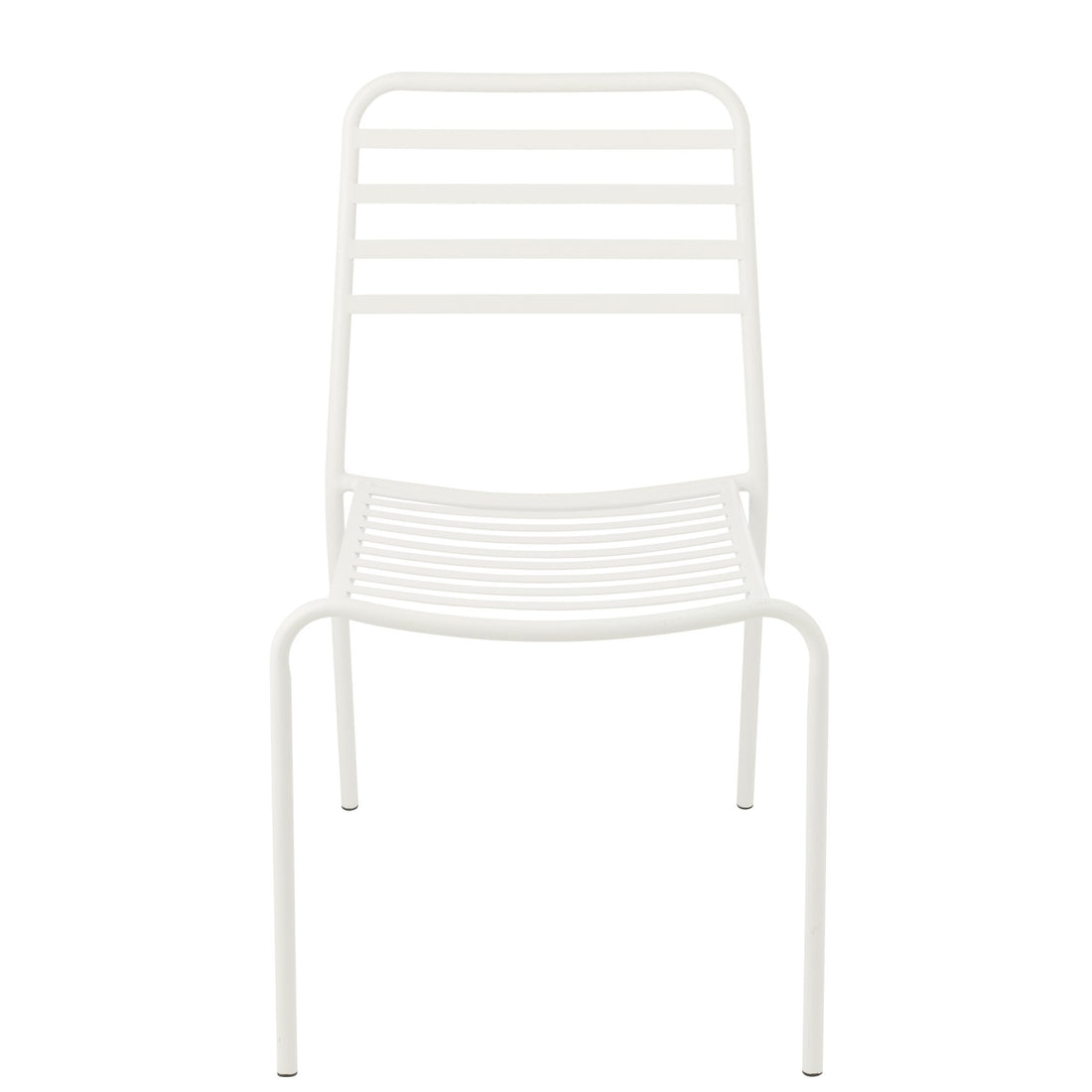 Chaise de jardin rayée en métal blanc J-Line