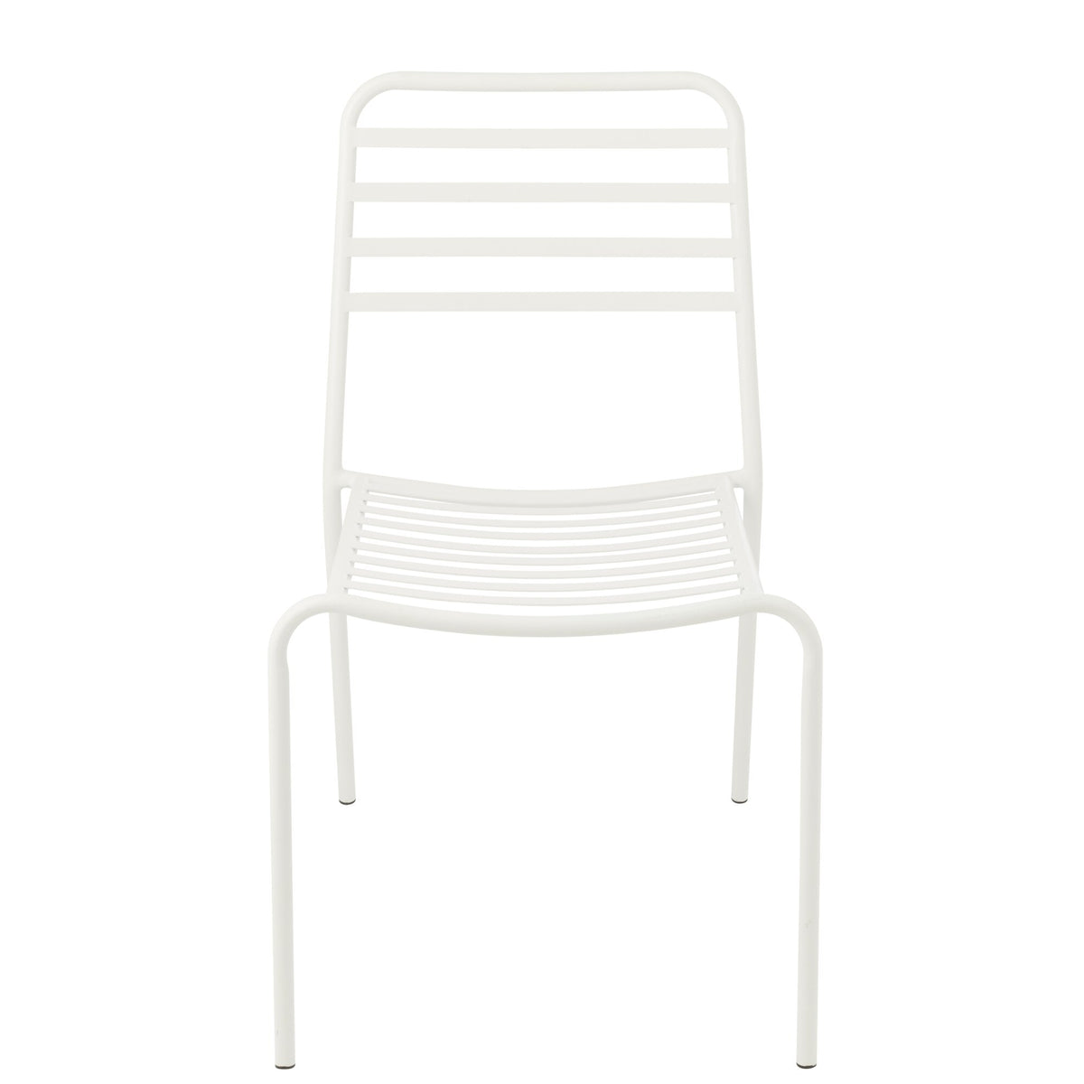 Chaise de jardin rayée en métal blanc J-Line