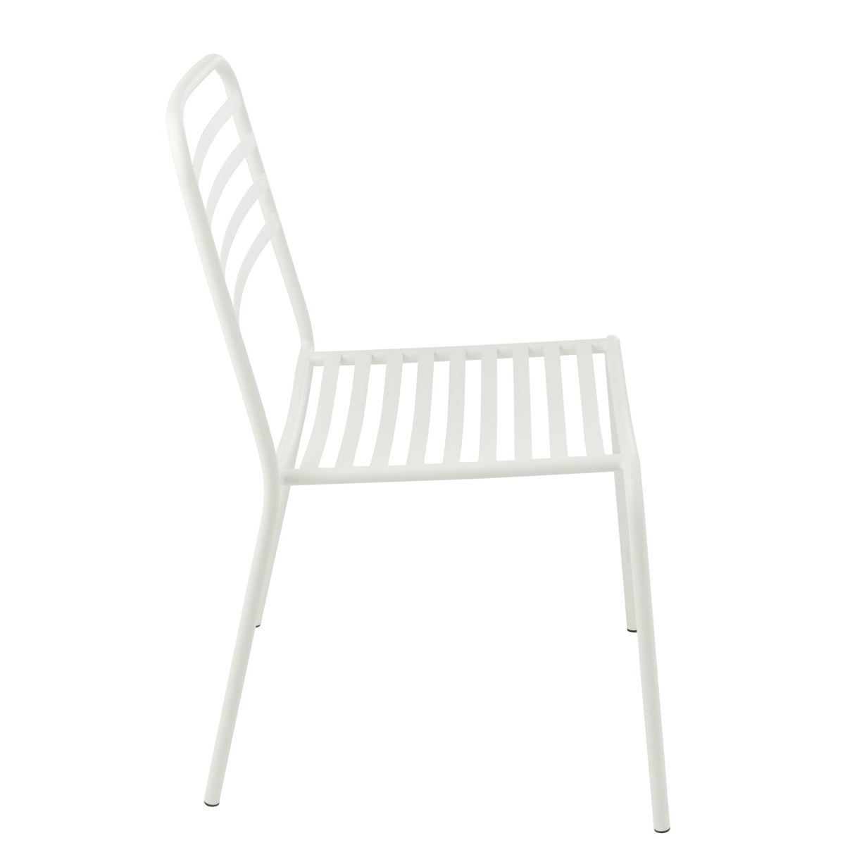 Chaise de jardin rayée en métal blanc J-Line