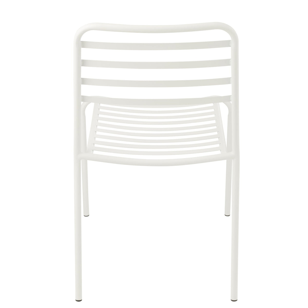 Chaise de jardin rayée en métal blanc J-Line