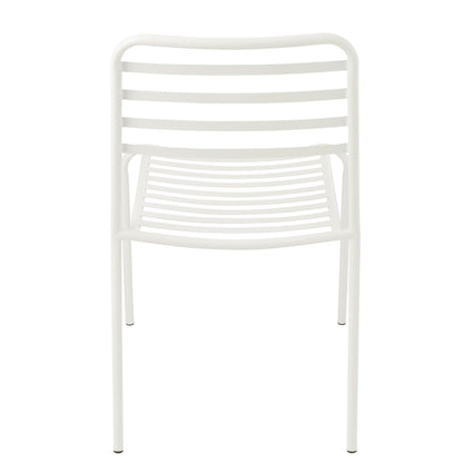 Chaise de jardin rayée en métal blanc J-Line