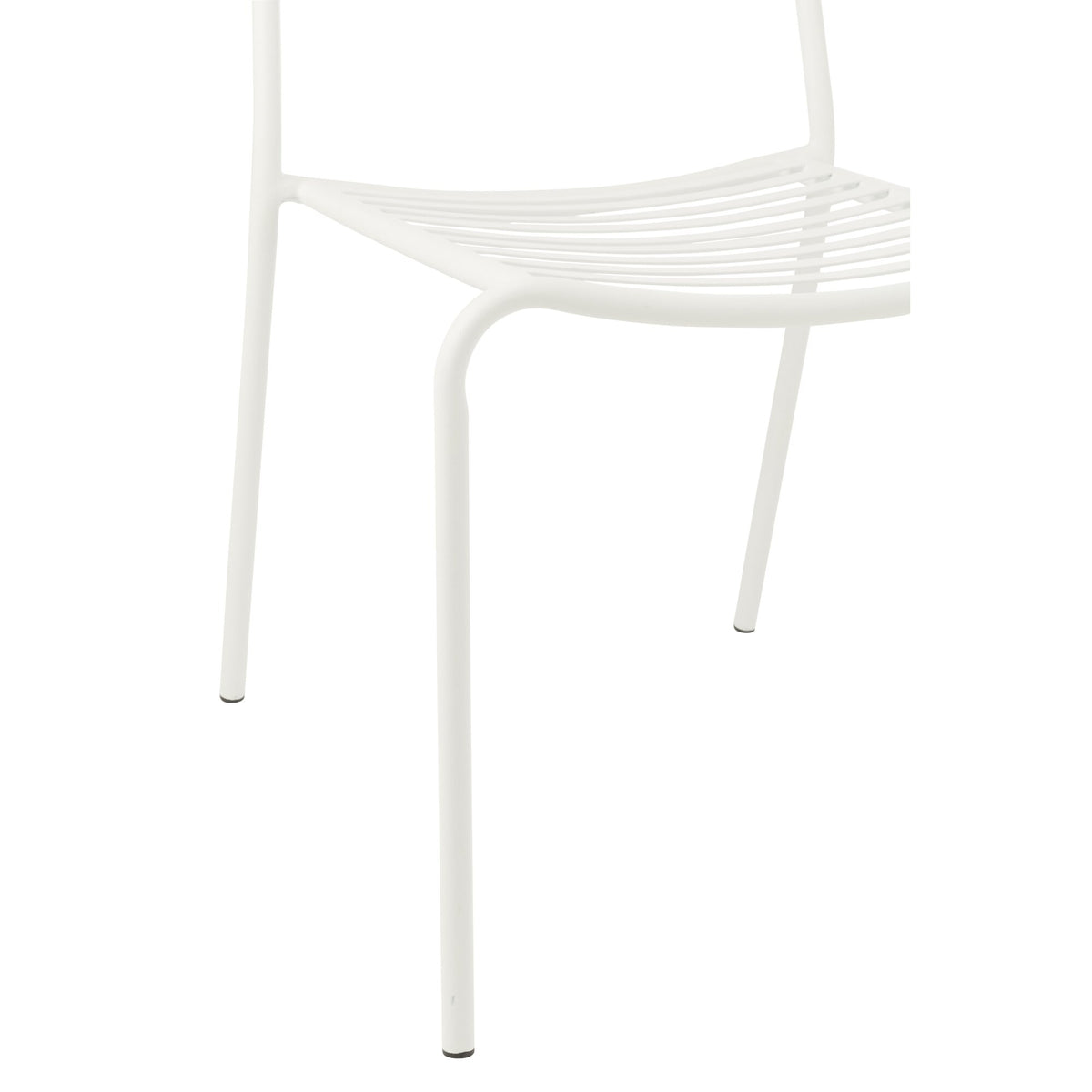 Chaise de jardin rayée en métal blanc J-Line