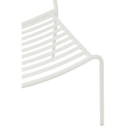 Chaise de jardin rayée en métal blanc J-Line