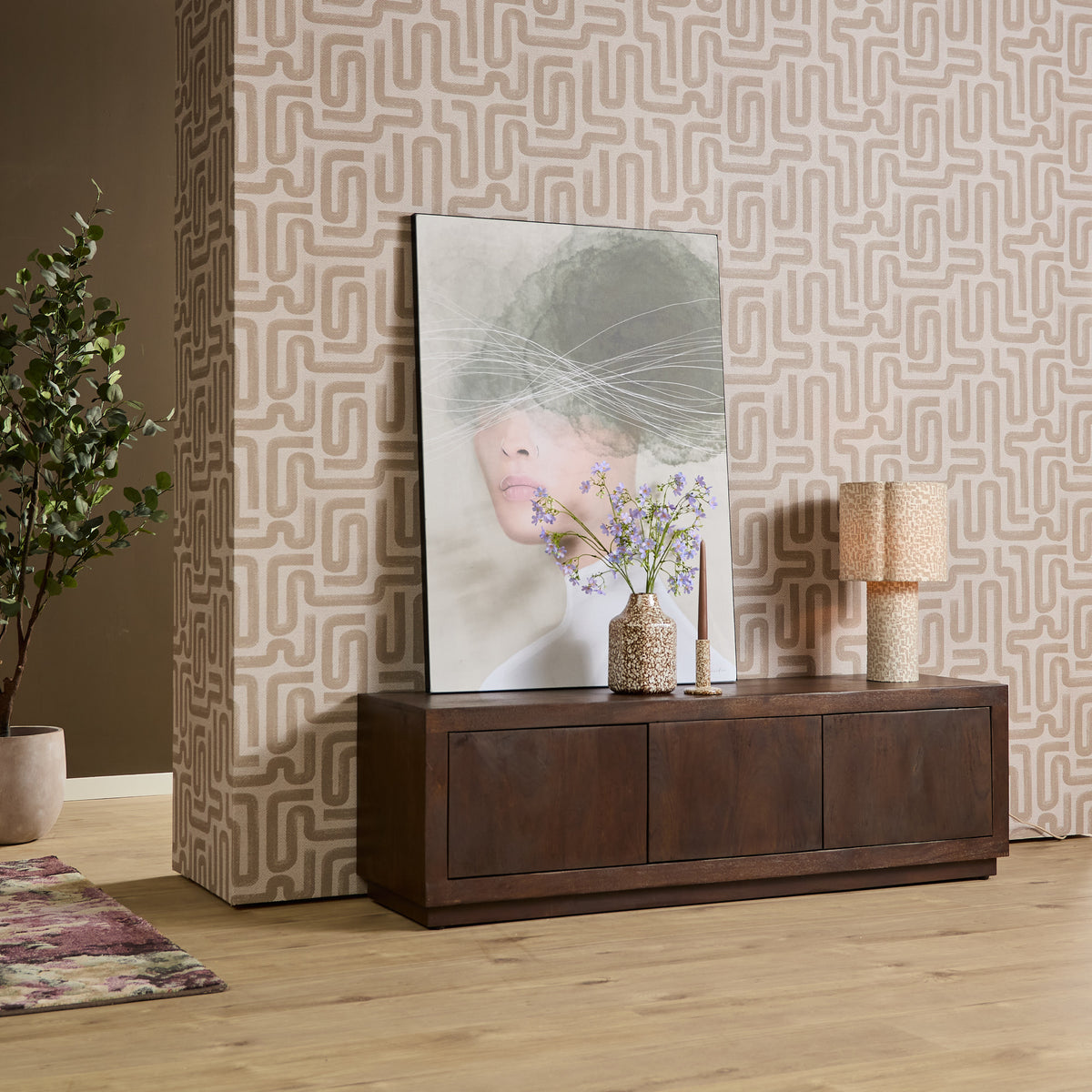 TV-meubel Brussel Bruin 150cm van Starfurn met tijdloos minimalistisch ontwerp