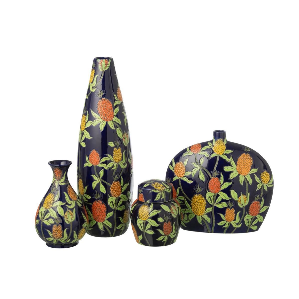 Vase Ananas en Porcelaine Multicolore Grand J-Line