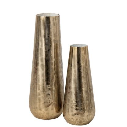 Vase Rayé Aluminium Or/Blanc Large J-Line