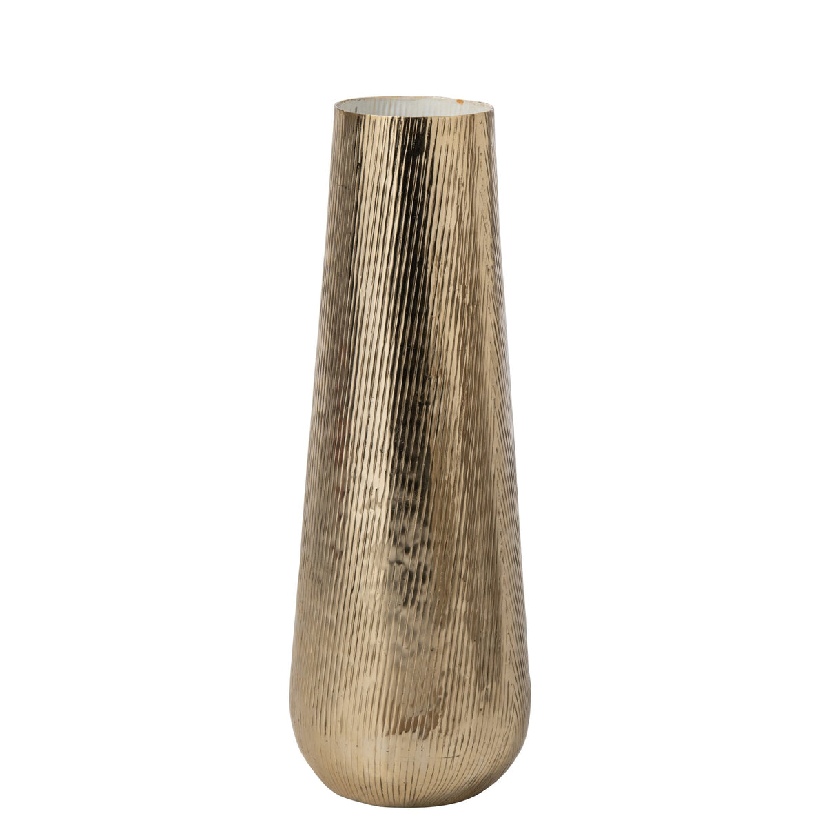Vase Rayé Aluminium Or/Blanc Large J-Line