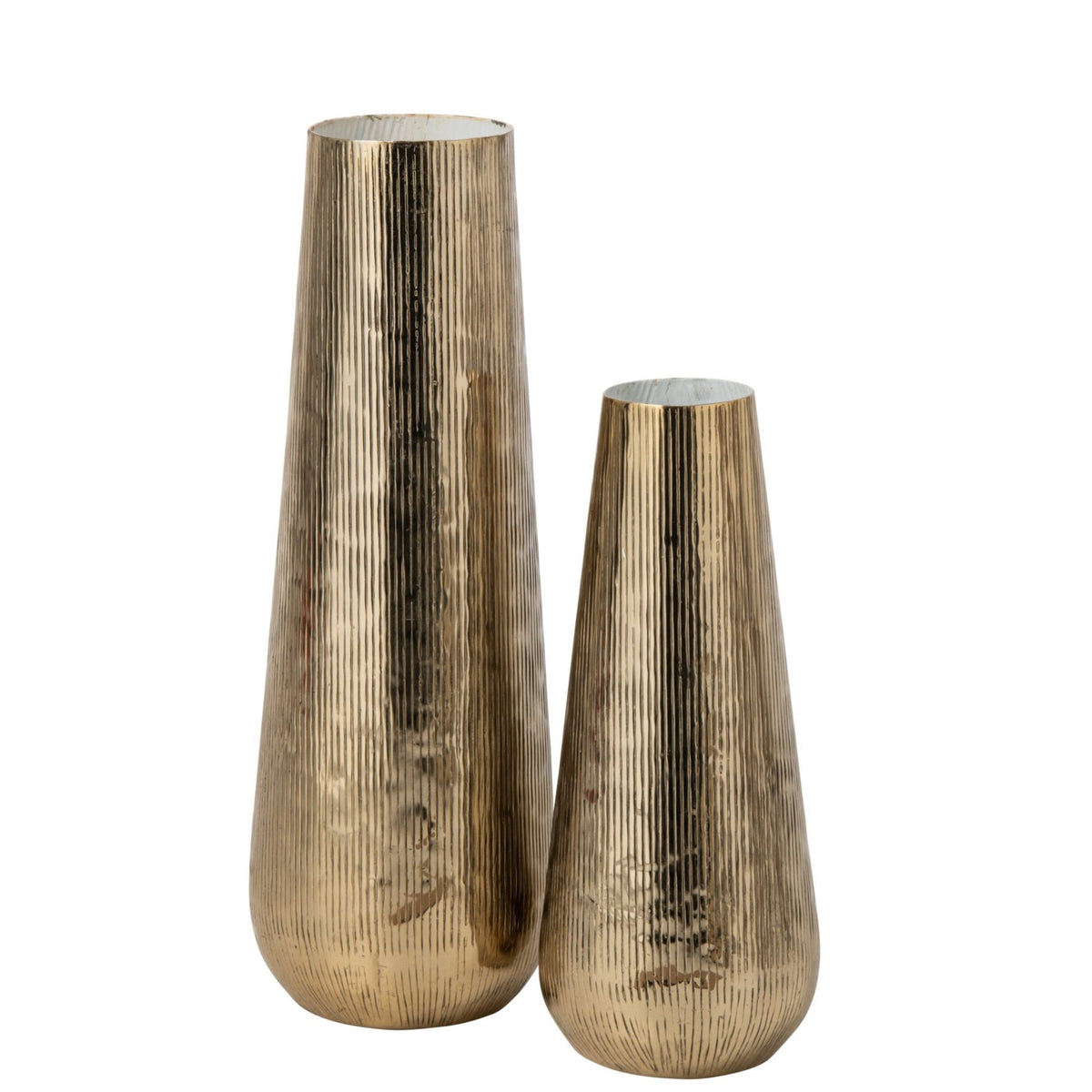 Vase Rayé Aluminium Or/Blanc Petit J-Line