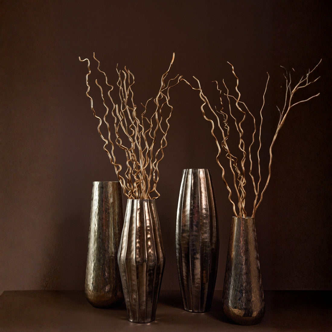 Vase Rayé Aluminium Or/Blanc Petit J-Line