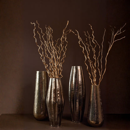 Vase Rayé Aluminium Or/Blanc Petit J-Line