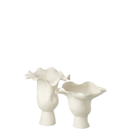 Vaas Helix Onregelmatig Keramiek Wit Ø31cmxH31cm J-Line
