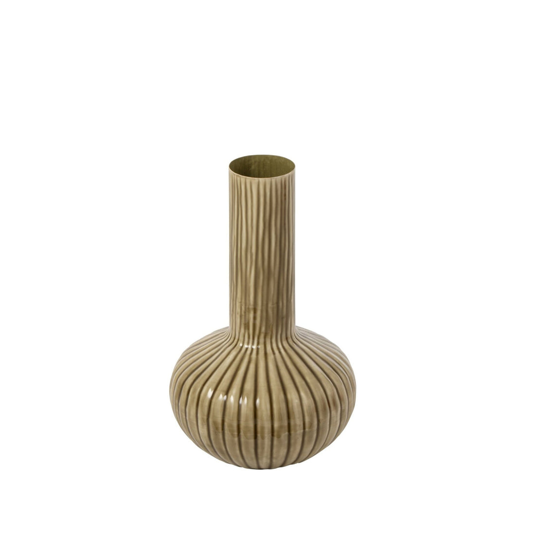 Vase en fer vert olive petit J-Line