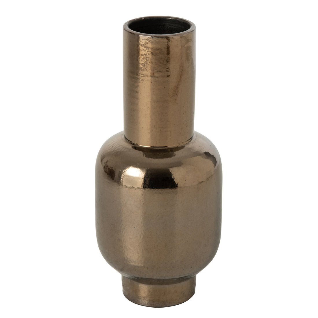 Vase à pied rond en céramique bronze J-Line