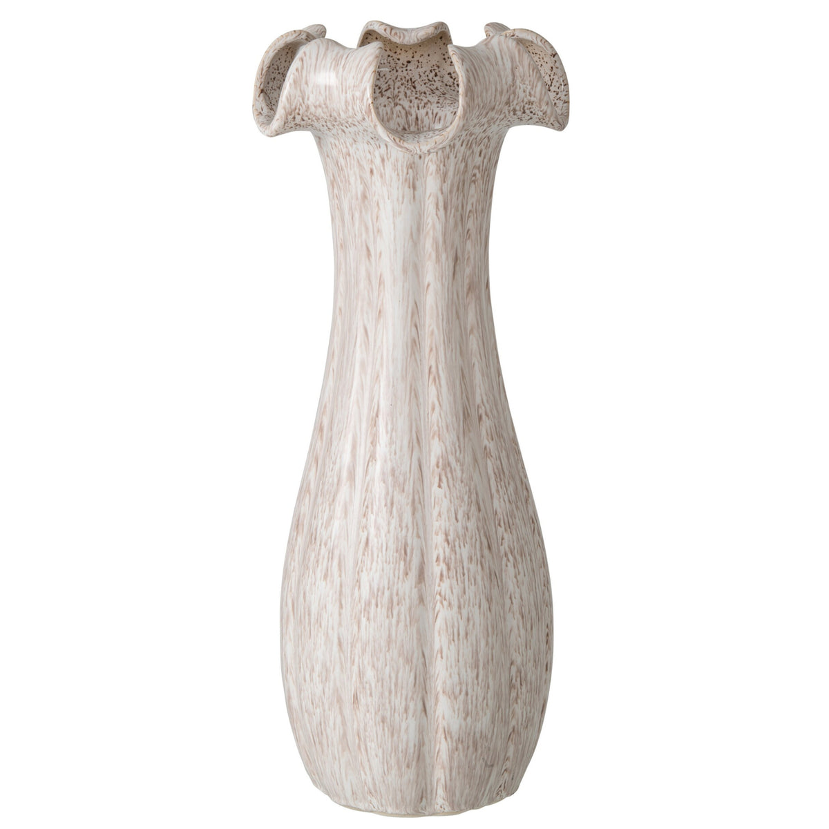 Vase en céramique émaillée beige grande taille J-Line