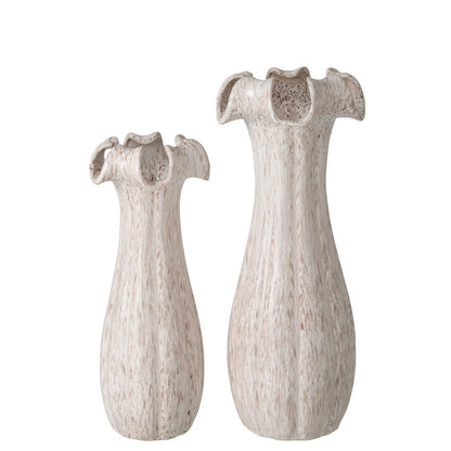 Vase en céramique émaillée beige grande taille J-Line