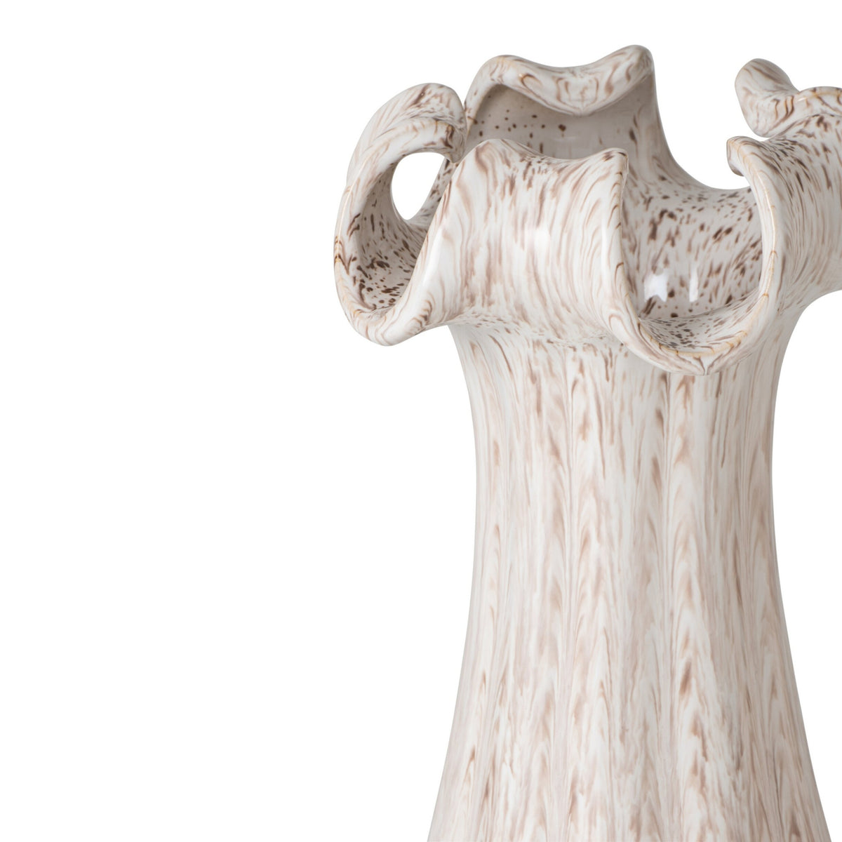 Vase en céramique émaillée beige Small J-Line