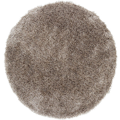 Vloerkleed Crown Polyester Bruin Rond 200cm van MUST Living, volledig in beeld op een neutrale achtergrond