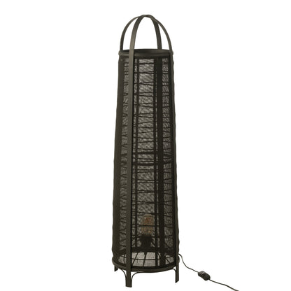 Lampadaire Don Coton Bambou Noir H 100cm J-Line