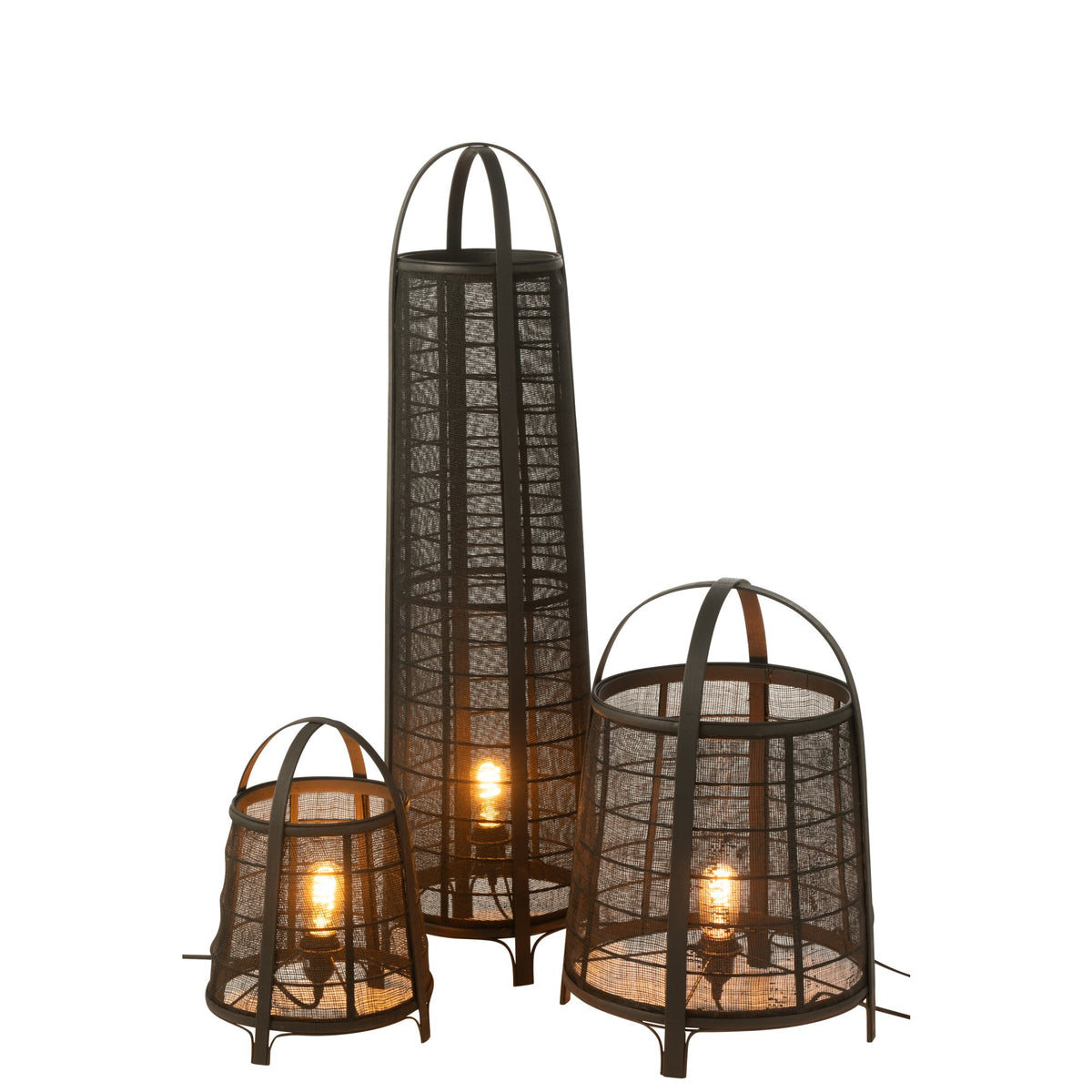 Lampadaire Don Coton Bambou Noir H 100cm J-Line