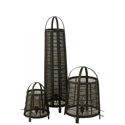 Lampadaire Don Coton Bambou Noir H 100cm J-Line