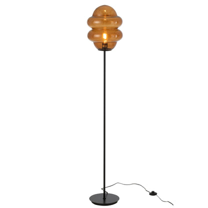 Lampadaire Cuillère en miel Verre Marron H160cm J-Line