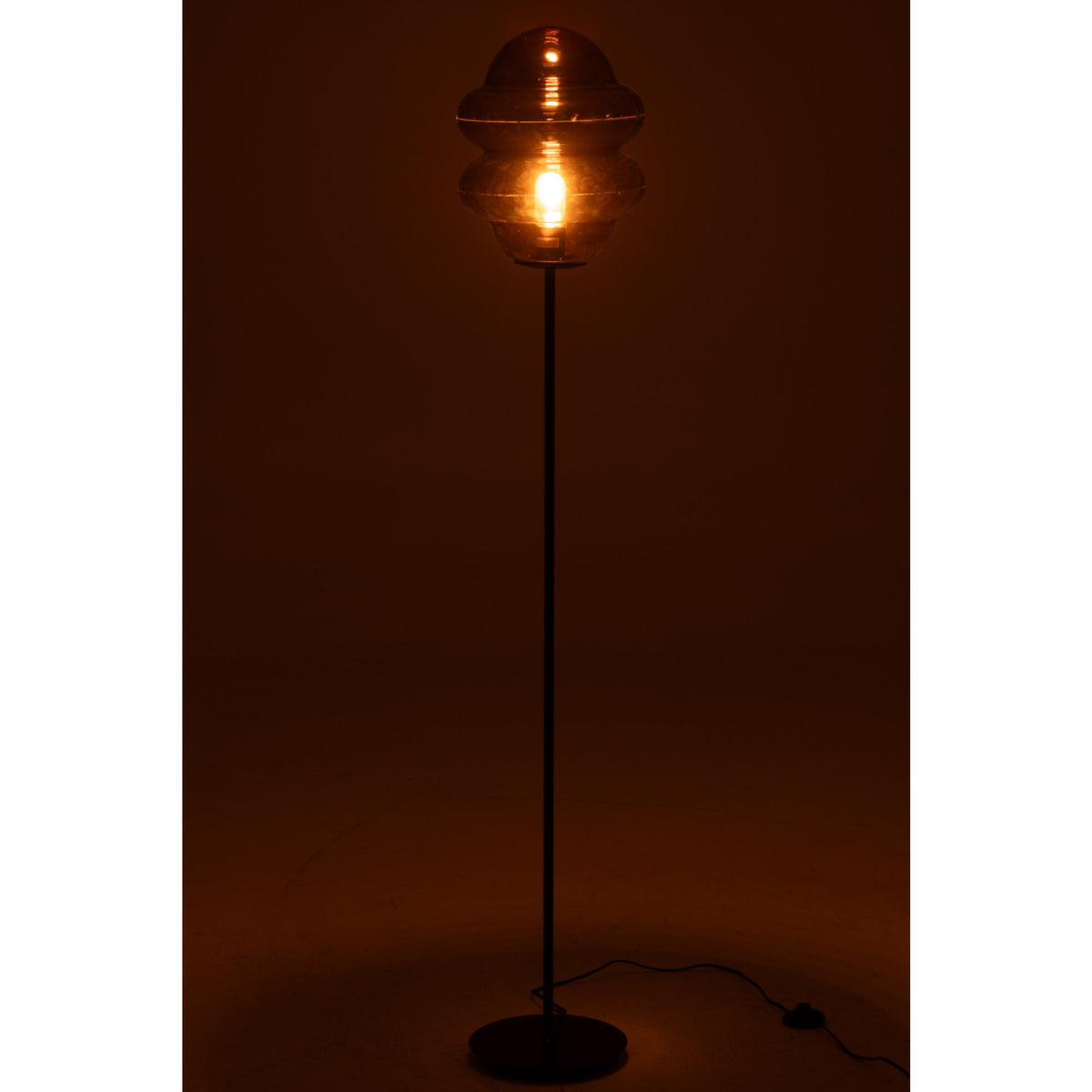 Lampadaire Cuillère en miel Verre Marron H160cm J-Line