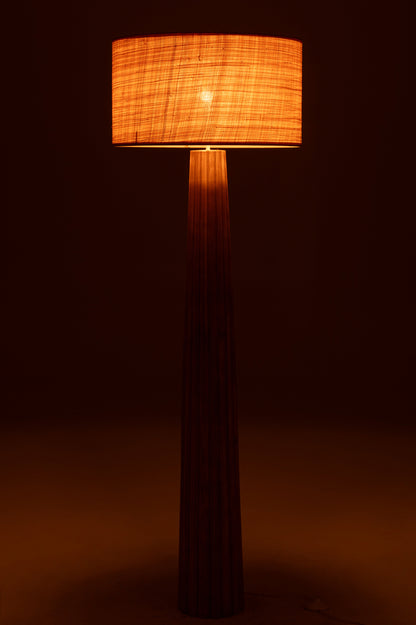 Vloerlamp Paraplu Ailanthus Hout Naturel 48x48x157cm - Vloerlamp - J-Line - livinglovely.nl