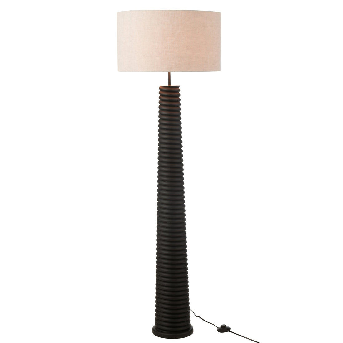 Lampadaire à vis Ailanthus Bois Noir/Gris H160cm J-Line