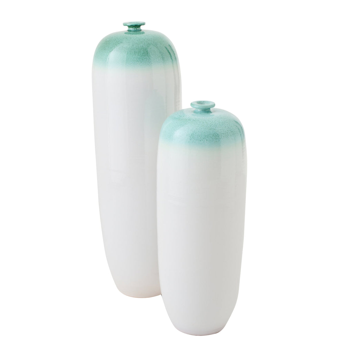 Vase de sol Céramique Vert menthe/Blanc Large J-Line