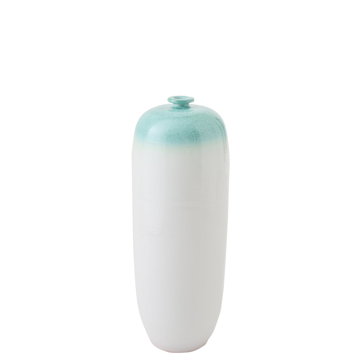 Vase de sol en céramique vert menthe/blanc, moyen, J-Line
