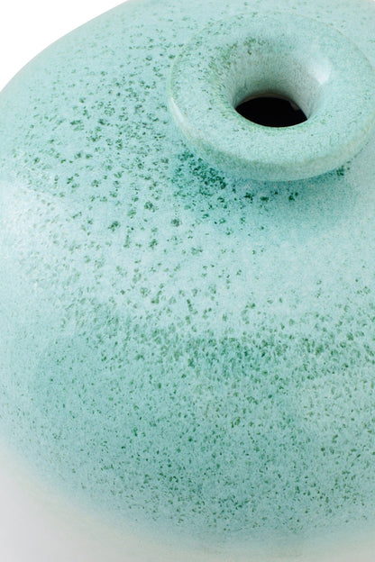 Vase de sol en céramique vert menthe/blanc, moyen, J-Line