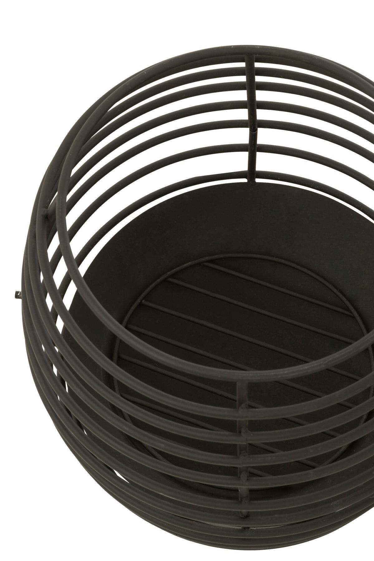 Vuurkorf Rond Ringen Metaal Zwart Medium Dia50xH50cm J-Line - Buitenhaard - J-Line - livinglovely.nl