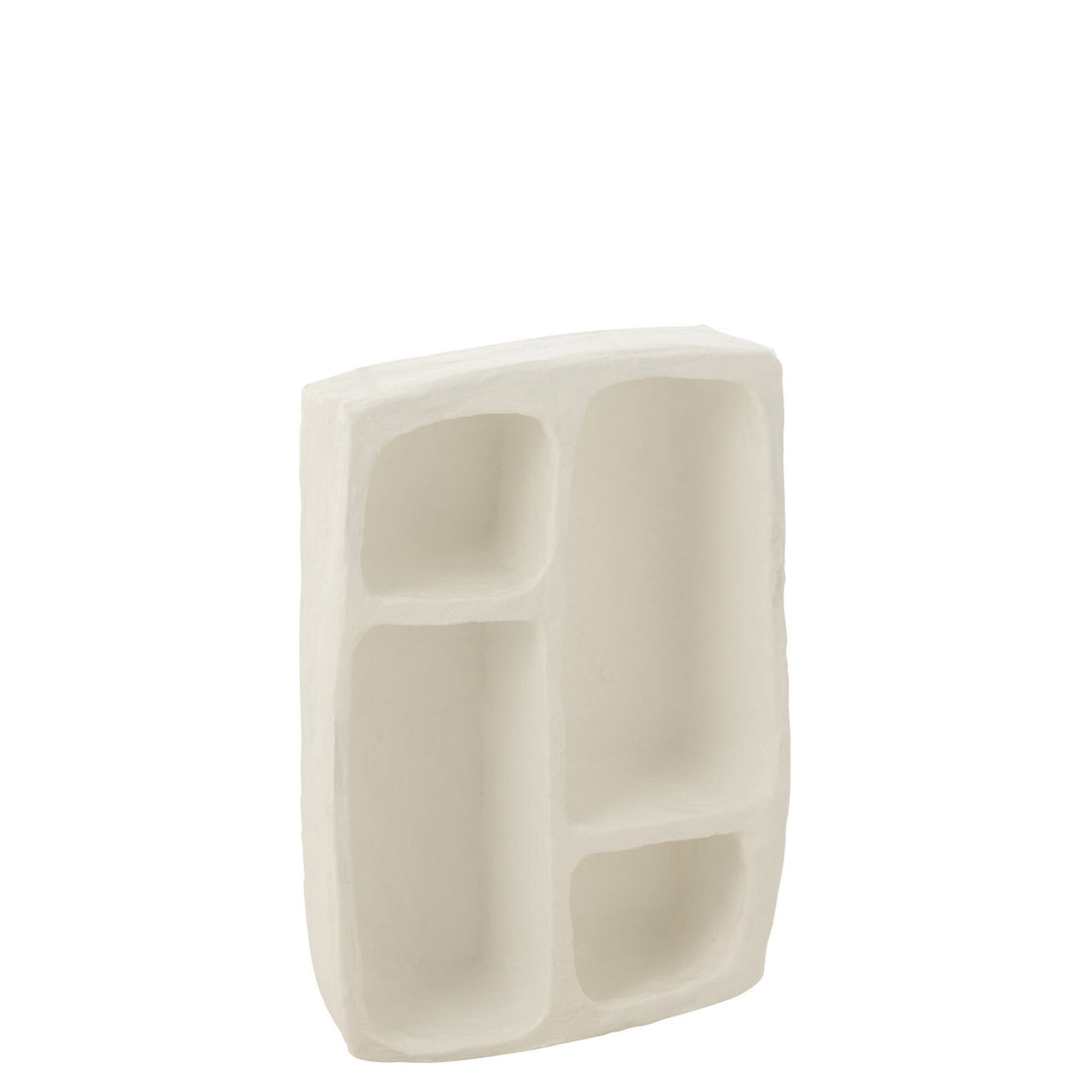 Wandrek Flint Papier Mache Wit Small - Wanddecoratie - J-Line - livinglovely.nl