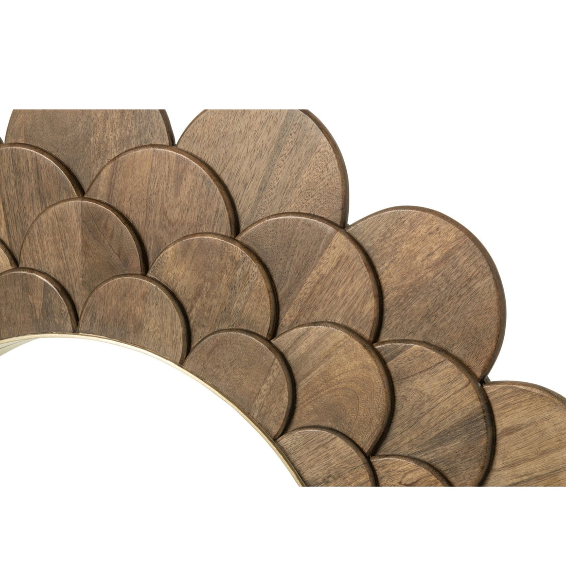 Miroir mural Fleurs Bois de manguier Marron foncé J-Line