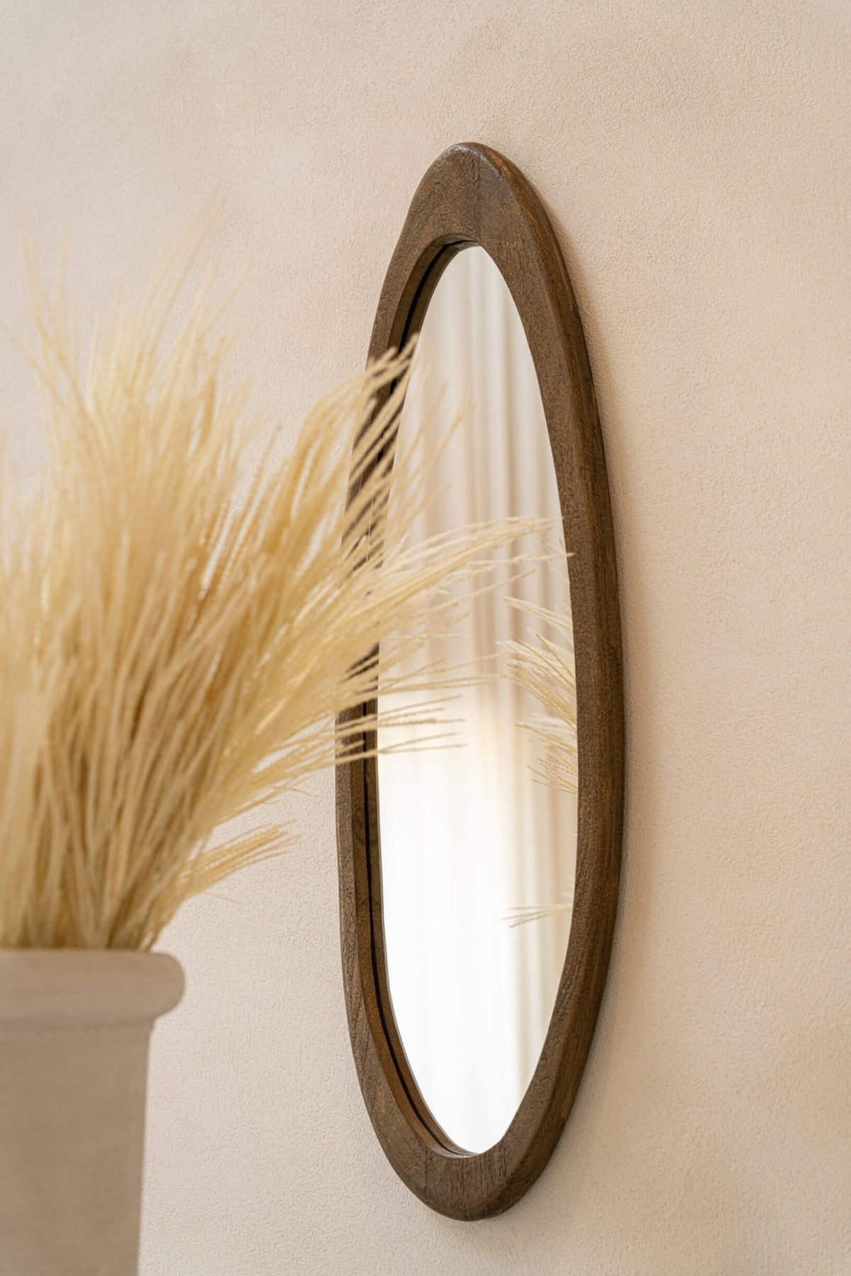 Miroir mural en bois de manguier brun foncé J-Line
