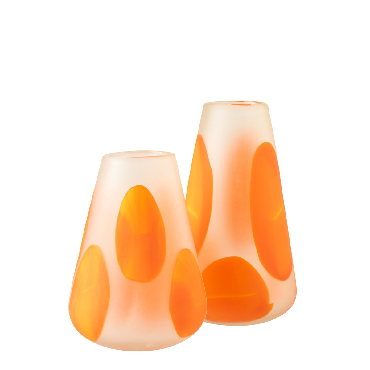 Photophore Verre à pois Orange foncé/Transparent Large J-Line